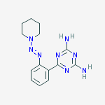 6-{2-[(E)-piperidin-1-yldiazenyl]phenyl}-1,3,5-triazine-2,4-diamine molecular structure