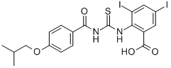 3,5-DIIODO-2-[[[[4-(2-METHYLPROPOXY)BENZOYL]AMINO]THIOXOMETHYL]AMINO]-BENZOIC ACID molecular structure
