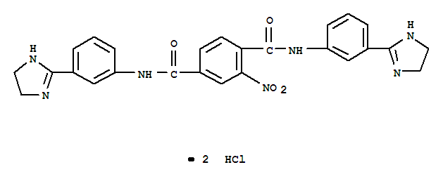 N,N'-bis[3-(4,5-dihydro-1H-imidazol-2-yl)phenyl]-2-nitrobenzene-1,4-dicarboxamide molecular structure