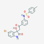 N-[3-[2-(5-bromo-3-hydroxy-2-oxo-1h-indol-3-yl)acetyl]phenyl]-4-methylbenzenesulfonamide molecular structure