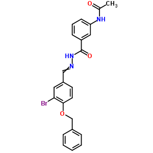 3-acetamido-n-[(3-bromo-4-phenylmethoxyphenyl)methylideneamino]benzamide molecular structure