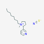 3-(1-methyl-1-octyl-pyrrolidin-1-ium-2-yl)pyridine; thiocyanic acid molecular structure