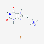Trimethyl-[2-(1,3,7-trimethyl-2,6-dioxopurin-8-yl)oxyethyl]azanium;bromide molecular structure