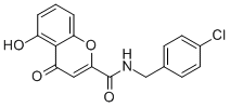 5-HYDROXY-4-OXO-4H-CHROMENE-2-CARBOXYLIC ACID 4-CHLORO-BENZYLAMIDE molecular structure