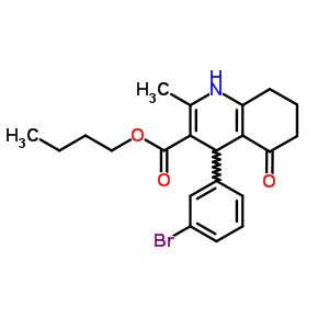 butyl 4-(3-bromophenyl)-2-methyl-5-oxo-1,4,5,6,7,8-hexahydroquinoline-3-carboxylate molecular structure