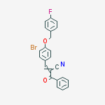 2-benzoyl-3-[3-bromo-4-[(4-fluorophenyl)methoxy]phenyl]prop-2-enenitrile molecular structure