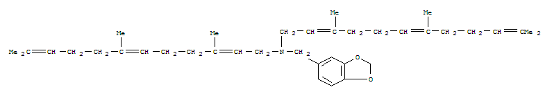 (2E,6E)-N-(1,3-benzodioxol-5-ylmethyl)-3,7,11-trimethyl-N-[(2E,6E)-3,7,11-trimethyldodeca-2,6,10-trien-1-yl]dodeca-2,6,10-trien-1-amine