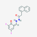 N-[(Z)-(3,5-DIIODO-6-OXO-1-CYCLOHEXA-2,4-DIENYLIDENE)METHYL]-2-NAPHTHALEN-1-YL-ACETOHYDRAZIDE molecular structure