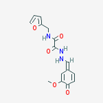 N-(furan-2-ylmethyl)-2-{2-[(Z)-(3-methoxy-4-oxocyclohexa-2,5-dien-1-ylidene)methyl]hydrazino}-2-oxoacetamide molecular structure