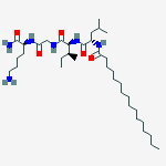 L-Lysinamide, N-(1-oxohexadecyl)-L-leucyl-L-isoleucylglycyl- molecular structure