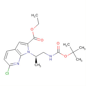 1H-Pyrrolo[2,3-b]pyridine-2-carboxylic acid,6-chloro-1-[(1R)-2-[[(1,1-dimethylethoxy)carbonyl]amino]-1-methylethyl]-, ethyl ester molecular structure