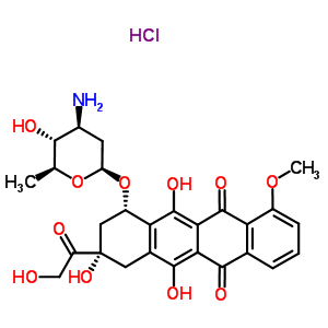 (1S,3S)-3,5,12-trihydroxy-3-(hydroxyacetyl)-10-methoxy-6,11-dioxo-1,2,3,4,6,11-hexahydrotetracen-1-yl 3-amino-2,3,6-trideoxy-beta-L-arabino-hexopyranoside hydrochloride (1:1)