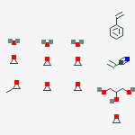 2-Propenenitrile, polymer with ethenylbenzene and methyloxirane polymer with oxirane ether with 1,2,3-propanetriol (3:1) molecular structure