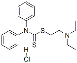 S-[2-(diethylamino)ethyl] diphenyldithiocarbamate monohydrochloride molecular structure