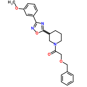 1-[(benzyloxy)acetyl]-3-[3-(3-methoxyphenyl)-1,2,4-oxadiazol-5-yl]piperidine molecular structure