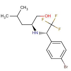 1-Pentanol,2-[[(1S)-1-(4-bromophenyl)-2,2,2-trifluoroethyl]amino]-4-methyl-, (2S)- molecular structure