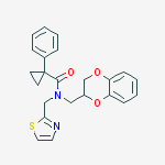 N-(2,3-dihydro-1,4-benzodioxin-2-ylmethyl)-1-phenyl-N-(1,3-thiazol-2-ylmethyl)cyclopropanecarboxamide