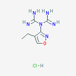 N-(4-ethylisoxazol-3-yl)imidodicarbonimidic diamide hydrochloride molecular structure