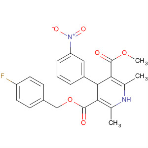 3,5-Pyridinedicarboxylic acid,1,4-dihydro-2,6-dimethyl-4-(3-nitrophenyl)-, 3-[(4-fluorophenyl)methyl]5-methyl ester molecular structure