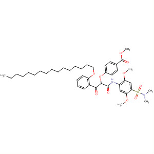 Benzoic acid,4-[1-[[[4-[(dimethylamino)sulfonyl]-2,5-dimethoxyphenyl]amino]carbonyl]-2-[2-(hexadecyloxy)phenyl]-2-oxoethoxy]-, methyl ester molecular structure