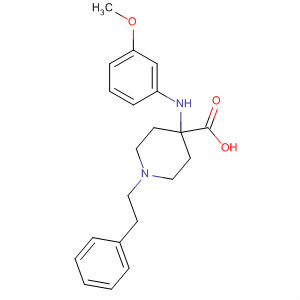 4-Piperidinecarboxylic acid,4-[(3-methoxyphenyl)amino]-1-(2-phenylethyl)- molecular structure