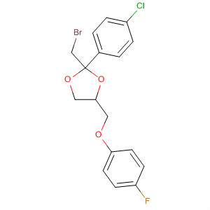 1,3-Dioxolane,2-(bromomethyl)-2-(4-chlorophenyl)-4-[(4-fluorophenoxy)methyl]- molecular structure