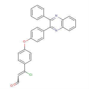 2-Propenal, 3-chloro-3-[4-[4-(3-phenyl-2-quinoxalinyl)phenoxy]phenyl]- molecular structure