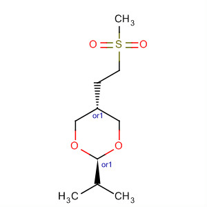 1,3-Dioxane, 2-(1-methylethyl)-5-[2-(methylsulfonyl)ethyl]-, trans- molecular structure