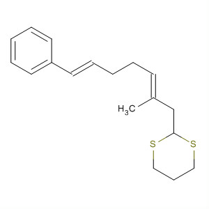 1,3-Dithiane, 2-(2-methyl-7-phenyl-2,6-heptadienyl)-, (E,E)- molecular structure