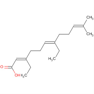 2,6,10-Dodecatrienoic acid, 3,7-diethyl-11-methyl-, (E,E)- molecular structure