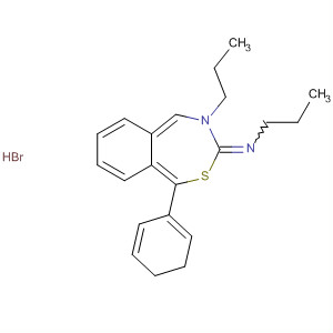 1-Propanamine,N-(4,5-dihydro-1-phenyl-4-propyl-2,4-benzothiazepin-3(1H)-ylidene)-,monohydrobromide molecular structure
