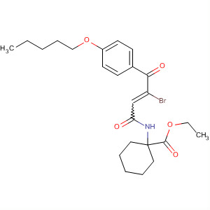 Cyclohexanecarboxylic acid,1-[[3-bromo-1,4-dioxo-4-[4-(pentyloxy)phenyl]-2-butenyl]amino]-, ethylester molecular structure