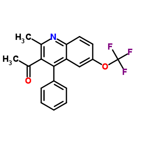 1-[2-methyl-4-phenyl-6-(trifluoromethoxy)quinolin-3-yl]ethanone molecular structure