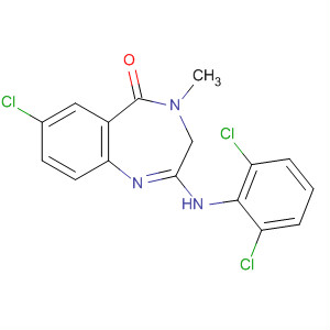 5H-1,4-Benzodiazepin-5-one,7-chloro-2-[(2,6-dichlorophenyl)amino]-3,4-dihydro-4-methyl- molecular structure