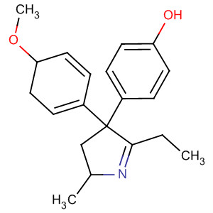 Phenol,4-[5-ethyl-3,4-dihydro-4-(4-methoxyphenyl)-2-methyl-2H-pyrrol-4-yl]- molecular structure