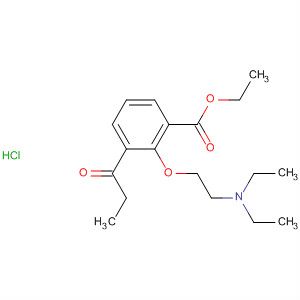 Benzoic acid, 2-[2-(diethylamino)ethoxy]-3-(1-oxopropyl)-, ethyl ester,hydrochloride molecular structure