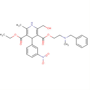 3,5-Pyridinedicarboxylic acid,1,4-dihydro-2-(hydroxymethyl)-6-methyl-4-(3-nitrophenyl)-, 3-ethyl5-[2-[methyl(phenylmethyl)amino]ethyl] ester molecular structure