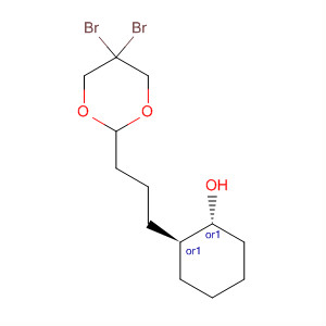 Cyclohexanol, 2-[3-(5,5-dibromo-1,3-dioxan-2-yl)propyl]-, trans- molecular structure