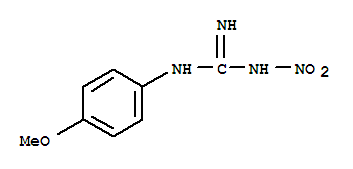 1-hydroxy-2-[(4-methoxyphenyl)carbamimidoyl]-1-oxodiazanium molecular structure