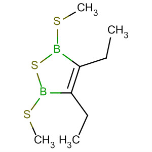 1,2,5-Thiadiborole, 3,4-diethyl-2,5-dihydro-2,5-bis(methylthio)- molecular structure