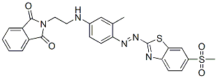 N-[2-[[3-methyl-4-[[6-(methylsulphonyl)benzothiazol-2-yl]azo]phenyl]amino]ethyl]phthalimide molecular structure