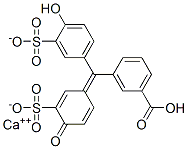 calcium hydrogen 3-[(4-hydroxy-3-sulphonatophenyl)(4-oxo-3-sulphonato-2,5-cyclohexadien-1-ylidene)methyl]benzoate molecular structure