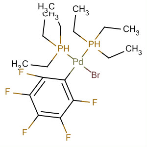 Palladium, bromo(pentafluorophenyl)bis(triethylphosphine)- molecular structure