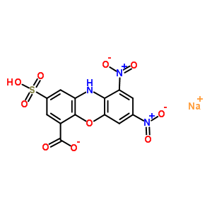 sodium 7,9-dinitro-2-sulfo-10H-phenoxazine-4-carboxylate molecular structure