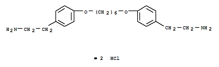 2,2'-[hexane-1,6-diylbis(oxybenzene-4,1-diyl)]diethanamine dihydrochloride molecular structure