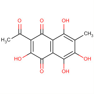 1,4-Naphthalenedione, 2-acetyl-3,5,6,8-tetrahydroxy-7-methyl- molecular structure