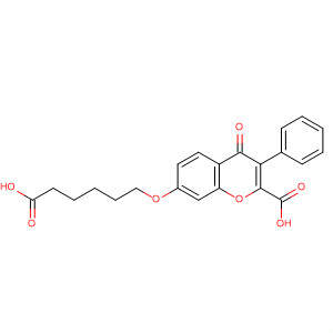 4H-1-Benzopyran-2-carboxylic acid,7-[(5-carboxypentyl)oxy]-4-oxo-3-phenyl- molecular structure