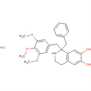 6,7-Isoquinolinediol,1,2,3,4-tetrahydro-1-(phenylmethyl)-1-[(3,4,5-trimethoxyphenyl)methyl]-,hydrochloride molecular structure