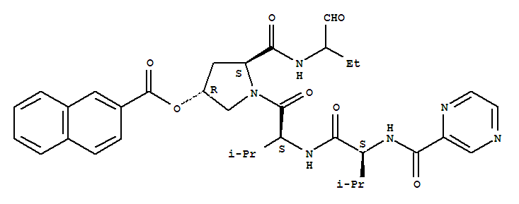 N-(pyrazin-2-ylcarbonyl)-L-valyl-L-valyl-(4R)-4-[(naphthalen-2-ylcarbonyl)oxy]-N-(1-oxobutan-2-yl)-L-prolinamide