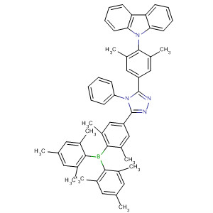 9H-Carbazole,9-[4-[5-[4-[bis(2,4,6-trimethylphenyl)boryl]-3,5-dimethylphenyl]-4-phenyl-4H-1,2,4-triazol-3-yl]-2,6-dimethylphenyl]- molecular structure